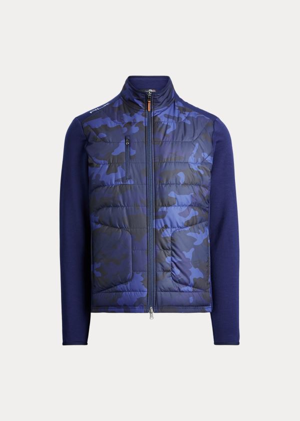 Chaquetas Ralph Lauren Hombre Azul Marino / Camuflados - Paneled Stretch Terry - VOJWK1703